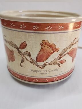 Rival Vintage Potpourri Crock Pink Floral Model 3209 Working Cottagecore Gramdma